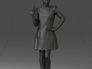 woman in dress 0196 3d print ready Modello di stampa 3D