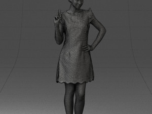 woman in dress 0196 3d print ready Modello di stampa 3D