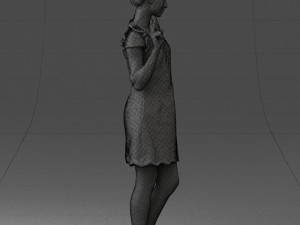 woman in dress 0196 3d print ready Modello di stampa 3D
