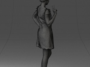 woman in dress 0196 3d print ready Modello di stampa 3D