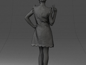 woman in dress 0196 3d print ready Modello di stampa 3D