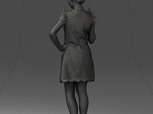 woman in dress 0196 3d print ready Modello di stampa 3D