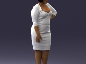 woman in white dress 1099 Modelo 3D