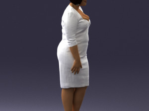 woman in white dress 1099 Modelo 3D