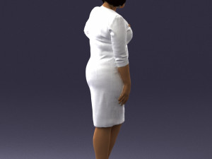 woman in white dress 1099 Modelo 3D
