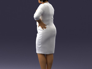 woman in white dress 1099 Modelo 3D