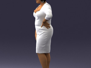 woman in white dress 1099 Modelo 3D