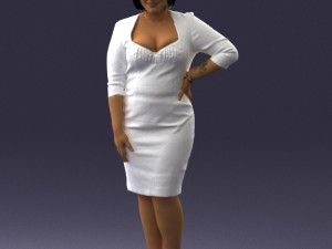 woman in white dress 1099 Modelo 3D