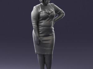 woman in white dress 1099 Modelo 3D