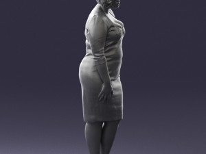 woman in white dress 1099 Modelo 3D