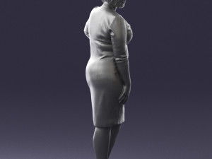 woman in white dress 1099 Modelo 3D