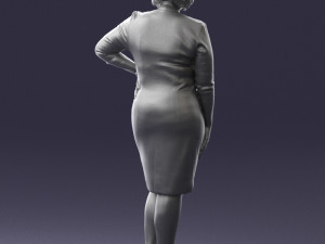 woman in white dress 1099 Modelo 3D