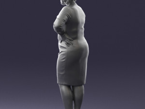 woman in white dress 1099 Modelo 3D