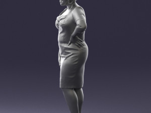 woman in white dress 1099 Modelo 3D