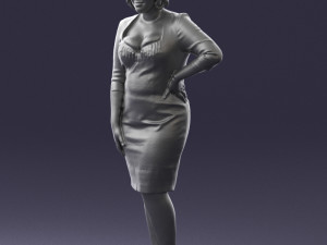 woman in white dress 1099 Modelo 3D