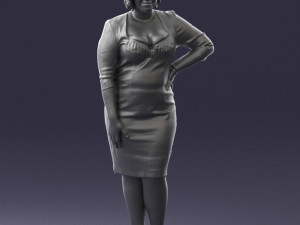 woman in white dress 1099 Modelo 3D
