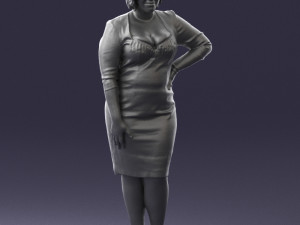 woman in white dress 1099 Modelo 3D