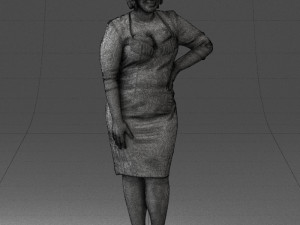 woman in white dress 1099 Modelo 3D