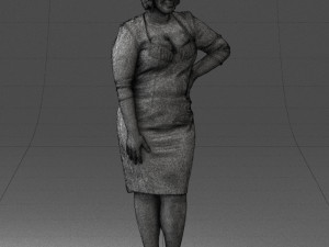 woman in white dress 1099 Modelo 3D