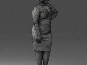woman in white dress 1099 Modelo 3D