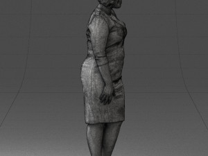 woman in white dress 1099 Modelo 3D