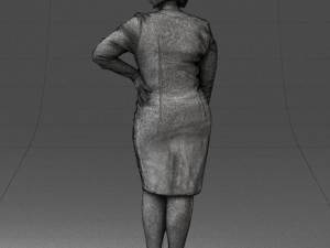 woman in white dress 1099 Modelo 3D
