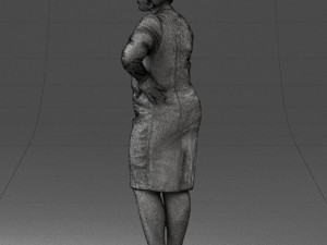 woman in white dress 1099 Modelo 3D