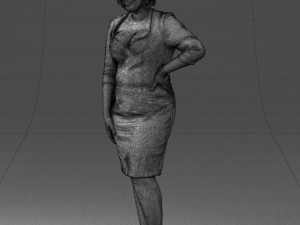 woman in white dress 1099 Modelo 3D