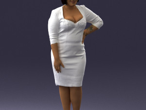 woman in white dress 1099 3d print ready 3D Print Model