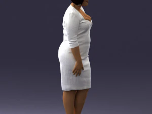 woman in white dress 1099 3d print ready 3D Print Model