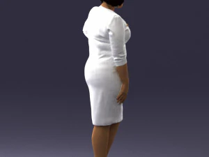 woman in white dress 1099 3d print ready 3D Print Model