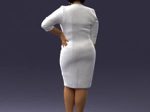 woman in white dress 1099 3d print ready 3D Print Model