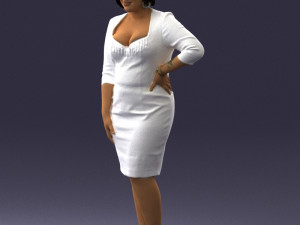 woman in white dress 1099 3d print ready Model do druku 3D