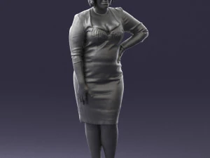 woman in white dress 1099 3d print ready 3D Print Model