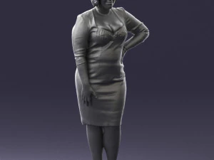 woman in white dress 1099 3d print ready 3D Print Model