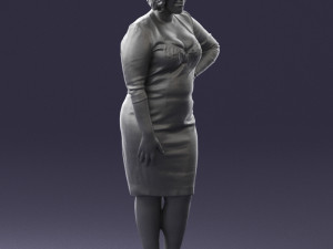 woman in white dress 1099 3d print ready Model do druku 3D