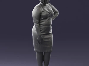 woman in white dress 1099 3d print ready 3D Print Model