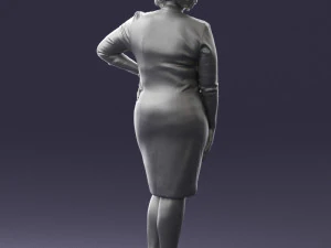 woman in white dress 1099 3d print ready 3D Print Model