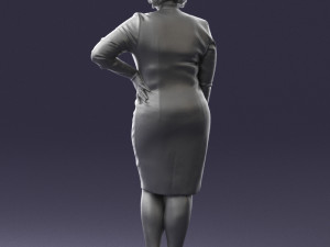 woman in white dress 1099 3d print ready Model do druku 3D