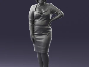woman in white dress 1099 3d print ready 3D Print Model