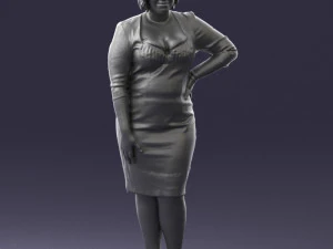 woman in white dress 1099 3d print ready 3D Print Model