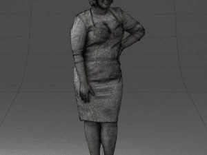 woman in white dress 1099 3d print ready 3D Print Model