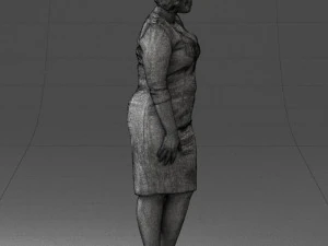 woman in white dress 1099 3d print ready 3D Print Model