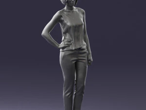 000538 Elegant Woman in Red Outfit Fashion Female Character 3D Model