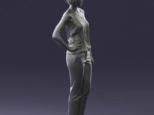 000538 Elegant Woman in Red Outfit Fashion Female Character 3D Model