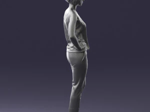 000538 Elegant Woman in Red Outfit Fashion Female Character 3D Model