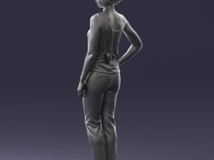 000538 Elegant Woman in Red Outfit Fashion Female Character 3D Model