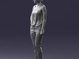 000538 Elegant Woman in Red Outfit Fashion Female Character 3D Model