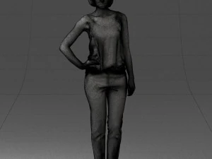 000538 Elegant Woman in Red Outfit Fashion Female Character 3D Model