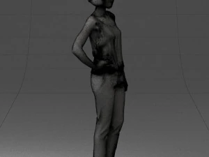 000538 Elegant Woman in Red Outfit Fashion Female Character 3D Model